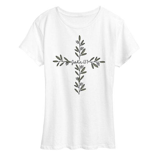 【送料無料】 アンブランデッド レディース Tシャツ トップス Women's John 13:7 Tree Cross Graphic Tee White 【送料無料】 アンブランデッド レディース Tシャツ トップス Women's John 13:7 Tree Cross Graphic Tee White