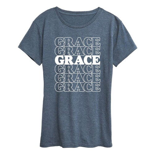 【送料無料】 アンブランデッド レディース Tシャツ トップス Women's Grace Stacked Graphic Tee Heather Blue 【送料無料】 アンブランデッド レディース Tシャツ トップス Women's Grace Stacked Graphic Tee Heather Blue