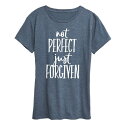 【送料無料】 アンブランデッド レディース Tシャツ トップス Women's Not Perfect Just Forgiven Graphic Tee Heather Blue
