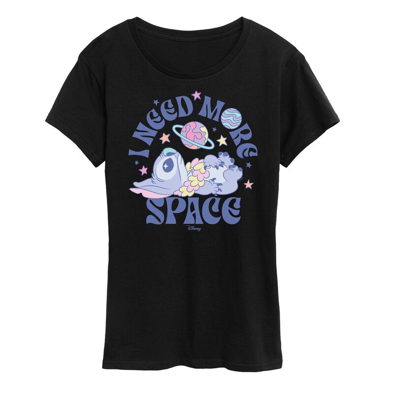 【送料無料】 ディズニー レディース Tシャツ トップス Disney's Lilo & Stitch Women's Need More Space Graphic Tee Black