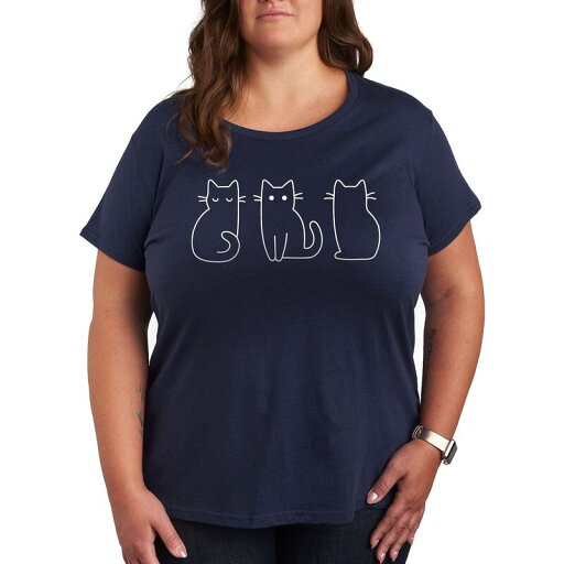 【送料無料】 アンブランデッド レディース Tシャツ トップス Plus Cat Outlines Graphic Tee Navy 【送料無料】 アンブランデッド レディース Tシャツ トップス Plus Cat Outlines Graphic Tee Navy