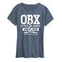 【送料無料】 アンブランデッド レディース Tシャツ トップス Women's Outer Banks Lighthouse Graphic Tee Heather Blue(4)