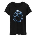 【送料無料】 ライセンス キャラクター レディース Tシャツ トップス Women's Pokemon Psyduck Neon Graphic Tee Black