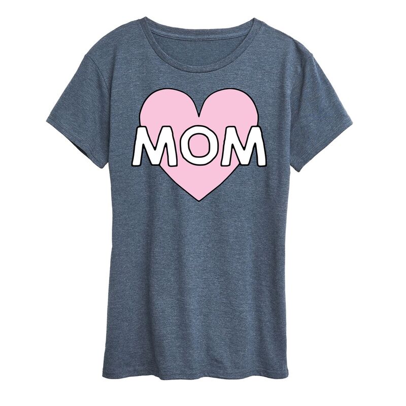 【送料無料】 アンブランデッド レディース Tシャツ トップス Women's Mom Heart Graphic Tee Heather Blue
