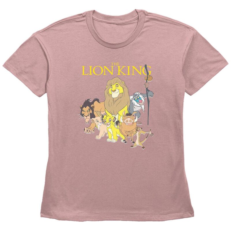 【送料無料】 ディズニー レディース Tシャツ トップス Disney's The Lion King Women's Group Poster Graphic Tee Desert Pink