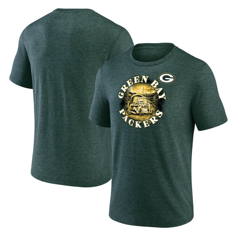 【送料無料】 アンブランデッド メンズ Tシャツ トップス Men's Fanatics Branded Heathered Green Green Bay Packers Sporting Chance T-Shirt Pkr Green