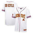 【送料無料】 コロシアム メンズ Tシャツ トップス Men's Colosseum White Arizona State Sun Devils Free Spirited Mesh Button-Up Baseball Jersey Asu White(4)