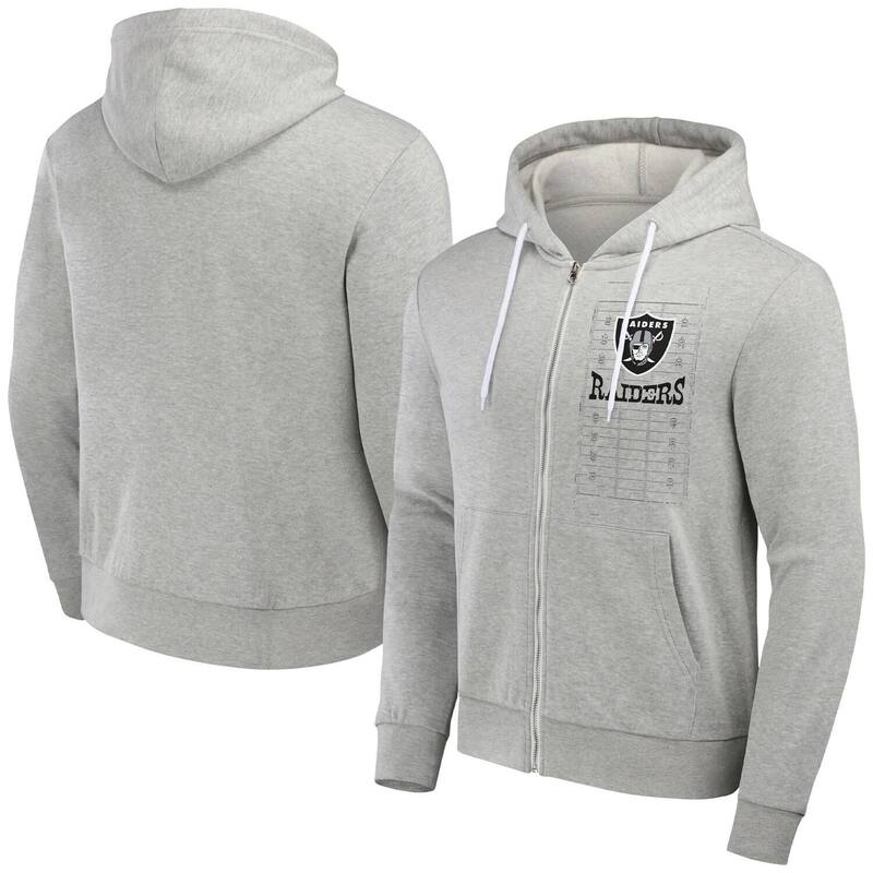 【送料無料】 アンブランデッド メンズ Tシャツ トップス Men's NFL x Darius Rucker Collection by Fanatics Heather Gray Las Vegas Raiders Domestic Full-Zip Hoodie Lvr Grey