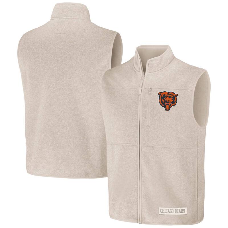 【送料無料】 アンブランデッド メンズ ジャケット・ブルゾン アウター Men's NFL x Darius Rucker Collection by Fanatics Oatmeal Chicago Bears Full-Zip Sweater Vest Brs Multi