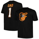 【送料無料】 プロファイル メンズ Tシャツ トップス Men's Profile Black Baltimore Orioles Big & Tall #1 Dad T-Shirt Orl Black