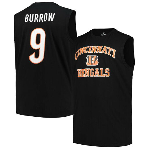 【送料無料】 アンブランデッド メンズ Tシャツ トップス Men's Fanatics Branded Joe Burrow Black Cincinnati Bengals Big & Tall Muscle Tank Top Bng Black 【送料無料】 アンブランデッド メンズ Tシャツ トップス Men's Fanatics Branded Joe Burrow Black Cincinnati Bengals Big & Tall Muscle Tank Top Bng Black