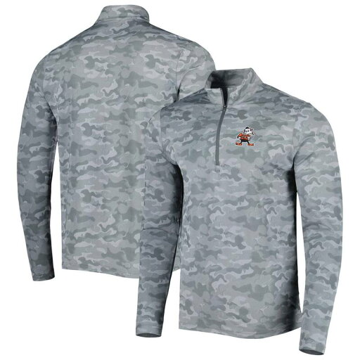 【送料無料】 アンティグア メンズ ジャケット・ブルゾン アウター Men's Antigua Gray Cleveland Browns Brigade Throwback Quarter-Zip Top Brn Grey 【送料無料】 アンティグア メンズ ジャケット・ブルゾン アウター Men's Antigua Gray Cleveland Browns Brigade Throwback Quarter-Zip Top Brn Grey