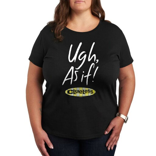 【送料無料】 ライセンス キャラクター レディース Tシャツ トップス Plus Clueless Ugh As If Graphic Tee Black 【送料無料】 ライセンス キャラクター レディース Tシャツ トップス Plus Clueless Ugh As If Graphic Tee Black
