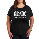【送料無料】 ライセンス キャラクター レディース Tシャツ トップス Plus ACDC Back In Black Graphic Tee Black(4)