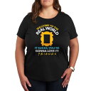 【送料無料】 ライセンス キャラクター レディース Tシャツ トップス Plus Friends The Real World Graphic Tee Black(4)