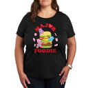 【送料無料】 ライセンス キャラクター レディース Tシャツ トップス Plus Care Bears Major Foodie Graphic Tee Black