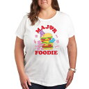 【送料無料】 ライセンス キャラクター レディース Tシャツ トップス Plus Care Bears Major Foodie Graphic Tee White