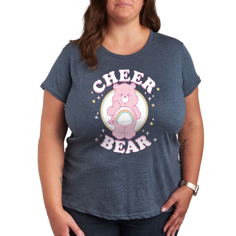 【送料無料】 ライセンス キャラクター レディース Tシャツ トップス Plus Care Bears Cheer Bear Graphic Tee Heather Blue