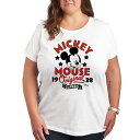 【送料無料】 ディズニー レディース Tシャツ トップス Disney's Mickey Mouse Plus Original Graphic Tee White(4)