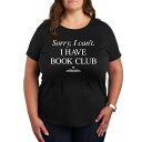 【送料無料】 ライセンス キャラクター レディース Tシャツ トップス Plus Sorry I Can't I Have Book Club Graphic Tee Black(4)