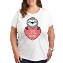【送料無料】 ライセンス キャラクター レディース Tシャツ トップス Plus Luv U Slow Much Sloth Graphic Tee White(4)
