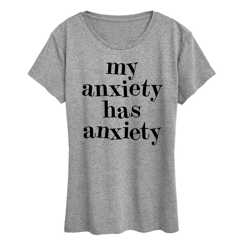 【送料無料】 ライセンス キャラクター レディース Tシャツ トップス Women's My Anxiety Has Anxiety Graphic Tee Heather Gray