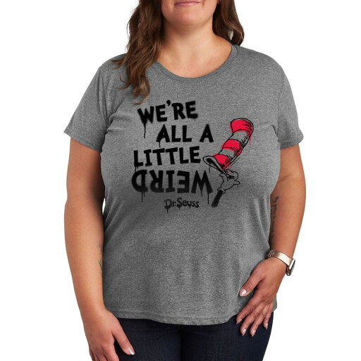 【送料無料】 ライセンス キャラクター レディース Tシャツ トップス Plus Dr. Seuss A Little Weird Graphic Tee Heather Gray 【送料無料】 ライセンス キャラクター レディース Tシャツ トップス Plus Dr. Seuss A Little Weird Graphic Tee Heather Gray
