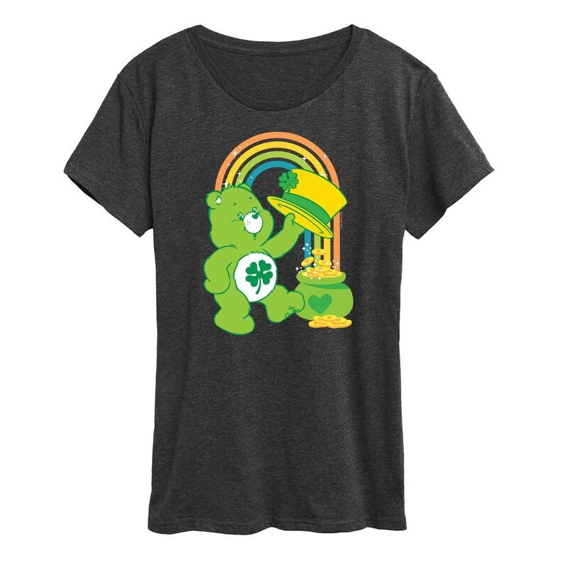 【送料無料】 ライセンス キャラクター レディース Tシャツ トップス Women's Care Bears Rainbow Graphic Tee Heather Charcoal