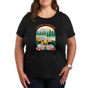 【送料無料】 ディズニー レディース Tシャツ トップス Disney's Mickey & Minnie Mouse Plus Coffee And Camp...
