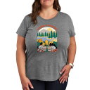 【送料無料】 ディズニー レディース Tシャツ トップス Disney's Mickey & Minnie Mouse Plus Coffee And Camp...