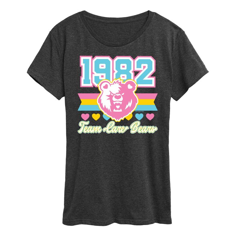 【送料無料】 ライセンス キャラクター レディース Tシャツ トップス Women's Care Bears 1982 Team Graphic Tee Heather Charcoal
