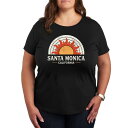 【送料無料】 アンブランデッド レディース Tシャツ トップス Plus Santa Monica California Sun Graphic Tee Black