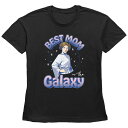 【送料無料】 ライセンス キャラクター レディース Tシャツ トップス Women's Star Wars Princess Leia Best Mom In The Galaxy Basic Fit Graphic Tee Black(4)