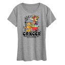 【送料無料】 ライセンス キャラクター レディース Tシャツ トップス Plus Garfield Cancer Graphic Tee Heather Gra...