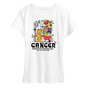 【送料無料】 ライセンス キャラクター レディース Tシャツ トップス Plus Garfield Cancer Graphic Tee White