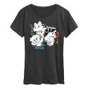 【送料無料】 ライセンス キャラクター レディース Tシャツ トップス Women's Pokemon Fuecoco Quaxly & Sprigatito Graphic Tee Heather Charcoal