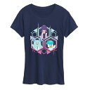 【送料無料】 ライセンス キャラクター レディース Tシャツ トップス Women's Pokemon Nidothing Dot & Quaxly Graphic Tee Navy