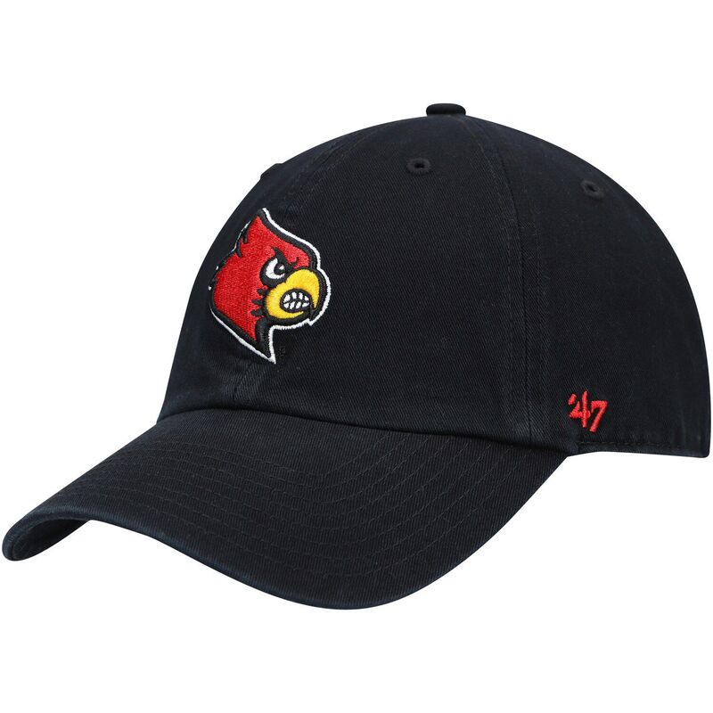 【送料無料】 アンブランデッド メンズ 帽子 アクセサリー Men's '47 Black Louisville Cardinals Clean Up Adjustable Hat Lou Black