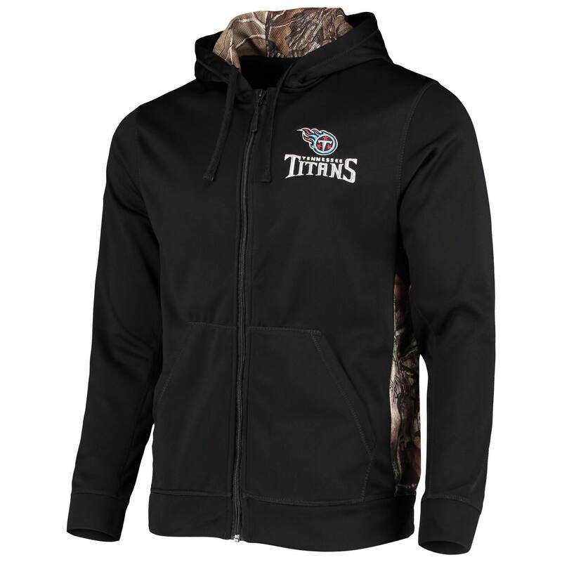 【送料無料】 アンブランデッド メンズ ジャケット・ブルゾン アウター Men's Dunbrooke Black/Realtree Camo Tennessee Titans Decoy Tech Fleece Full-Zip Hoodie Ttn Black