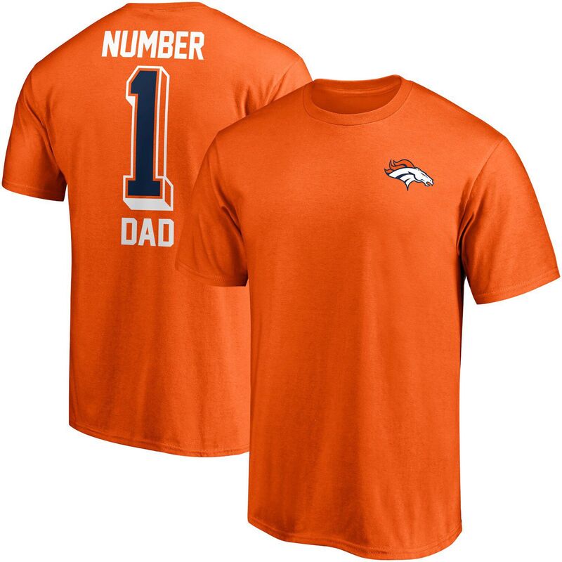 【送料無料】 アンブランデッド メンズ Tシャツ トップス Men's Fanatics Branded Orange Denver Broncos Team #1 Dad T-Shirt Den Orange