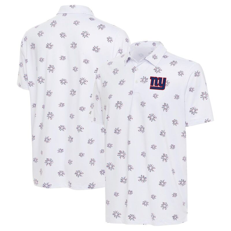 【送料無料】 アンティグア メンズ Tシャツ トップス Men's Antigua White New York Giants Fireworks Polo Gia White