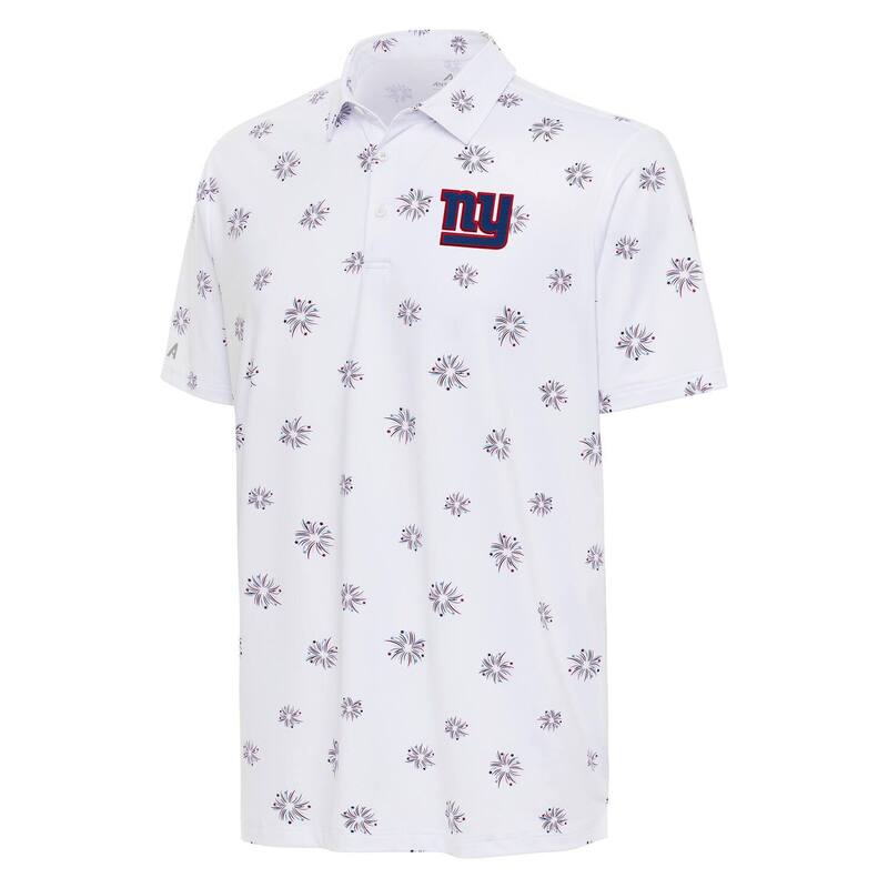 【送料無料】 アンティグア メンズ Tシャツ トップス Men's Antigua White New York Giants Fireworks Polo Gia White