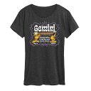 【送料無料】 ライセンス キャラクター レディース Tシャツ トップス Plus Garfield Gemini Graphic Tee Heather Charcoal