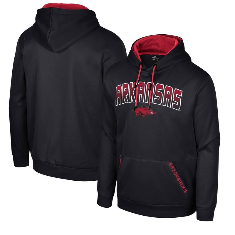 【送料無料】 コロシアム メンズ Tシャツ トップス Men's Colosseum Black Arkansas Razorbacks Reese Pullover Hoodie Ark Black
