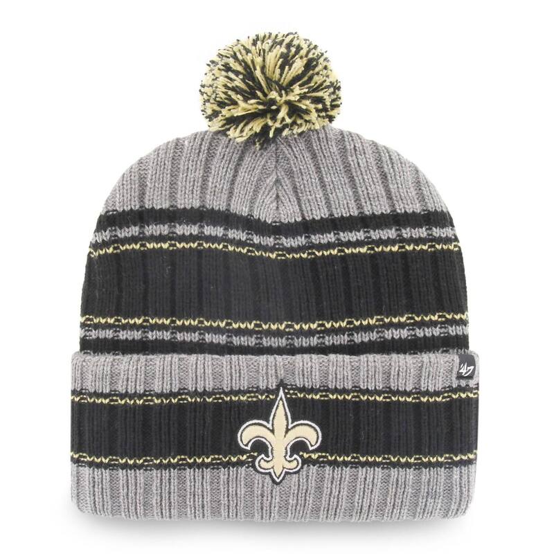 【送料無料】 アンブランデッド メンズ 帽子 アクセサリー Men's '47 Graphite/Black New Orleans Saints Rexford Cuffed Knit Hat with Pom Snt Dark G