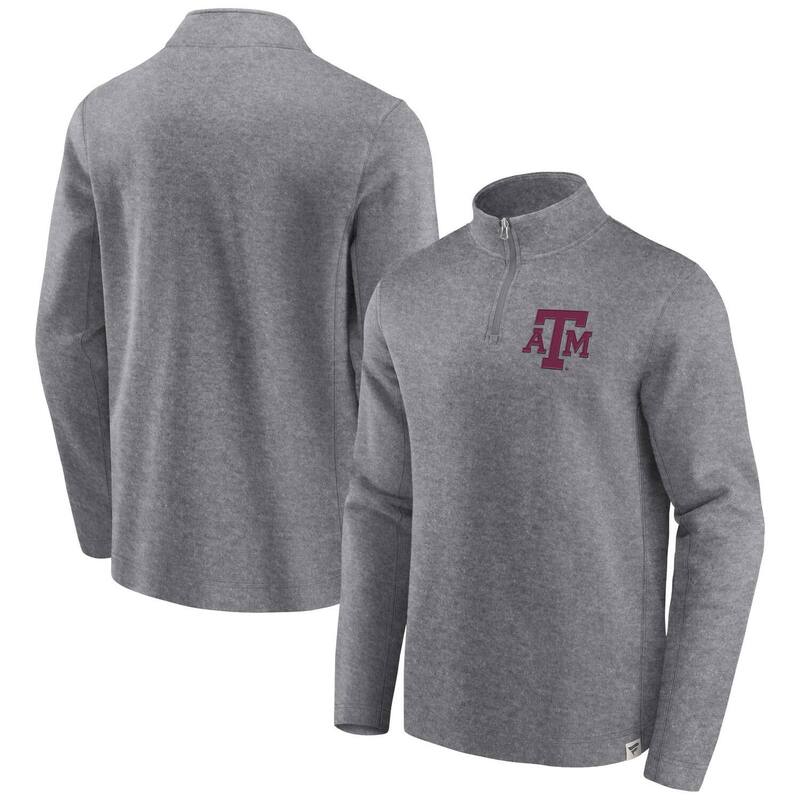 【送料無料】 ファナティクス メンズ ジャケット・ブルゾン アウター Men's Fanatics Branded Heather Gray Texas A&M Aggies Vintage Fleece Quarter-Zip Jacket Tam Grey