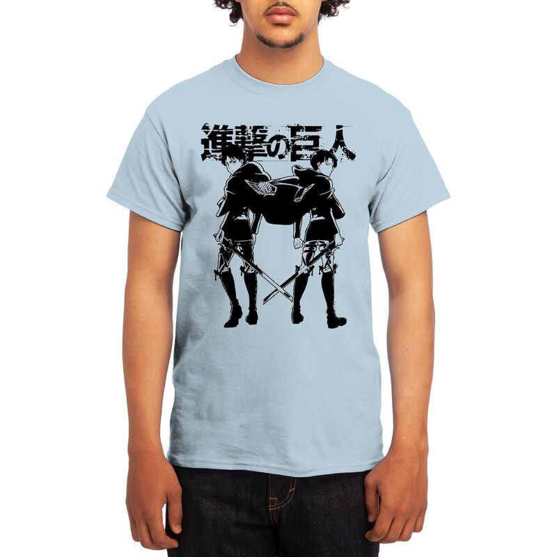 【送料無料】 ライセンス キャラクター メンズ Tシャツ トップス Men's Attack on Titan Tee Light Blue