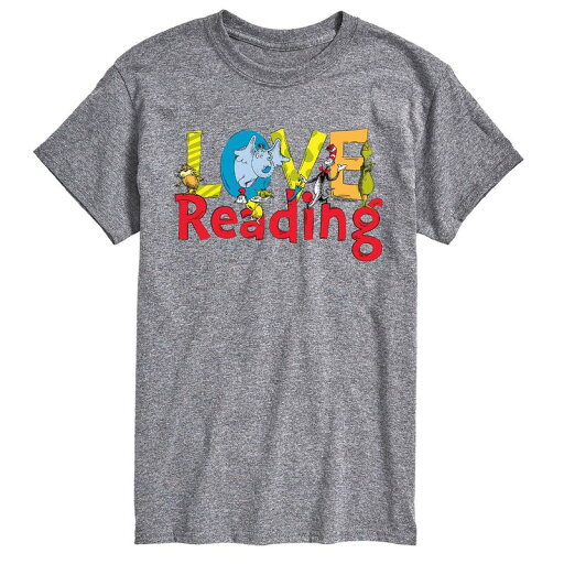 【送料無料】 ライセンス キャラクター メンズ Tシャツ トップス Men's Dr. Seuss Love Reading Tee Gray 【送料無料】 ライセンス キャラクター メンズ Tシャツ トップス Men's Dr. Seuss Love Reading Tee Gray