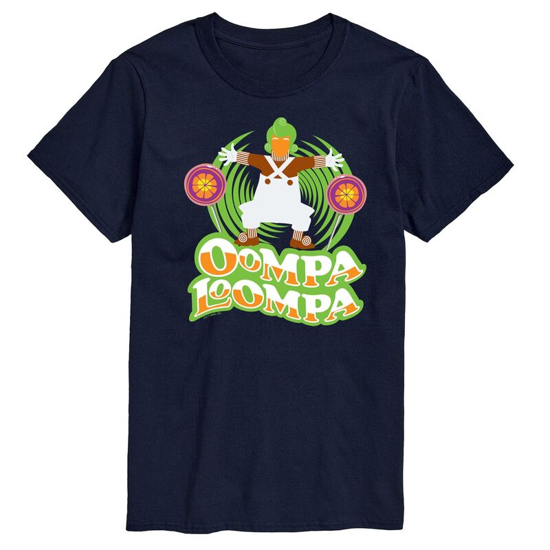 【送料無料】 ライセンス キャラクター メンズ Tシャツ トップス Men's Willy Wonka Oompa Loompa Graphic Tee Navy