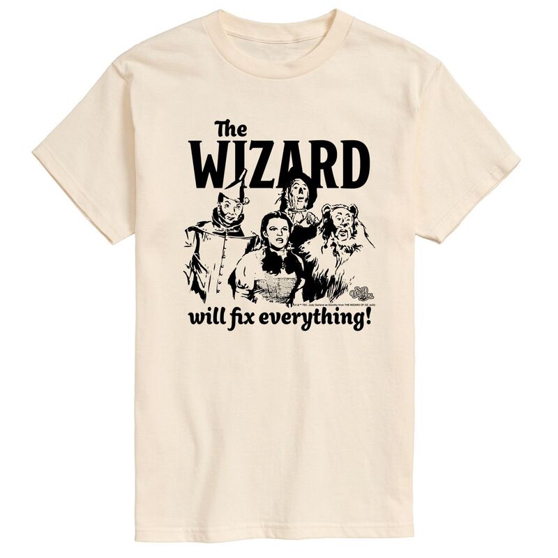 【送料無料】 ライセンス キャラクター メンズ Tシャツ トップス Men's Wizard Of Oz Wizard Will Fix Everything Graphic Tee Cream